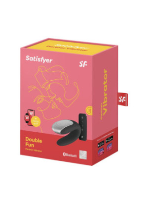 Sextoy de couple vibrant USB connecté Double Fun noir - CC5972560010